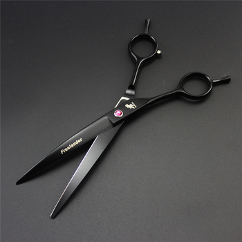7.0 inch Professional Pet Scissors Left Handed Cutting Scissors Cat Dog Grooming Shears Left Hand Downward Curved Scissors Black